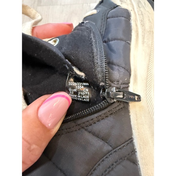 Kids Black Quilted High Top Sneakers Zip Up Side Lace Up Chunky Sole sz 33 - Picture 6 of 6